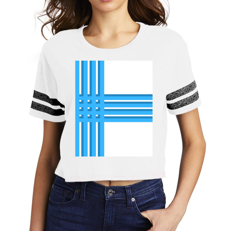 Vertical Blue And White Stripes Graphic Scorecard Crop Tee by JONNELLENORTONN | Artistshot