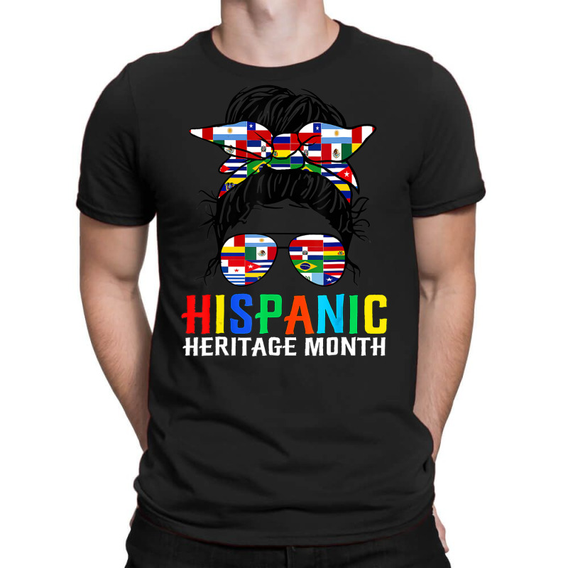 National Hispanic Heritage Month Latin Flags Messy T-Shirt by beulahgriffithgdv | Artistshot