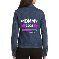 Mommy 2021 Loading Pregnant Pregnancy Ladies Denim Jacket | Artistshot