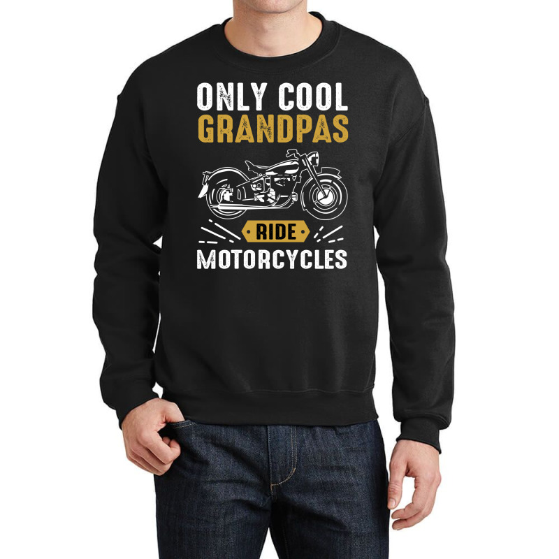 Motorcycle Grandpa Cool Papa Grandad Gift Crewneck Sweatshirt by eucafaiall | Artistshot