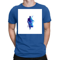 Mando Silhouette Blue Paint Spatter T-shirt | Artistshot