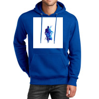 Mando Silhouette Blue Paint Spatter Unisex Hoodie | Artistshot