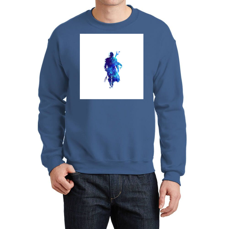 Mando Silhouette Blue Paint Spatter Crewneck Sweatshirt by nicolslauthao | Artistshot