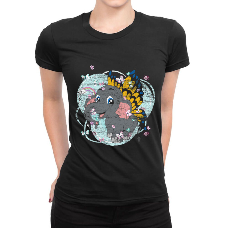 Magical Butterfly Africa Safari Animal Fantasy Ele Ladies Fitted T-Shirt by kerrmanthez | Artistshot