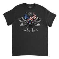 American Viking With Skull Helmet And Runes Classic T-shirt | Artistshot