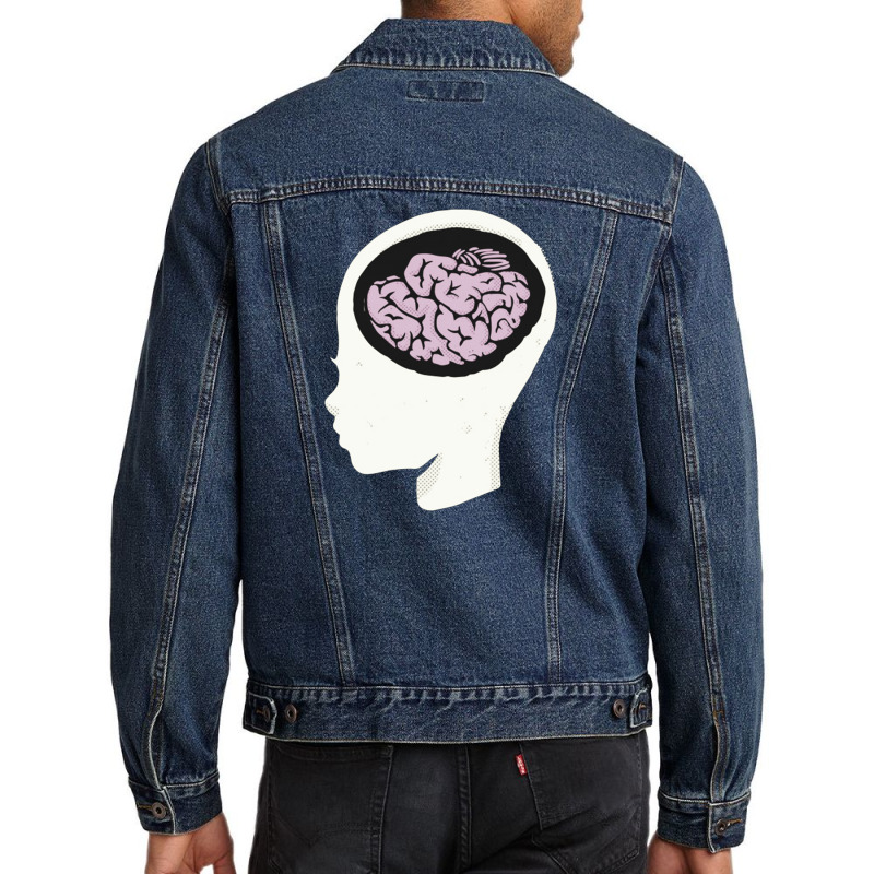 Education Concept Brain Illustration Ea Men Denim Jacket | Artistshot