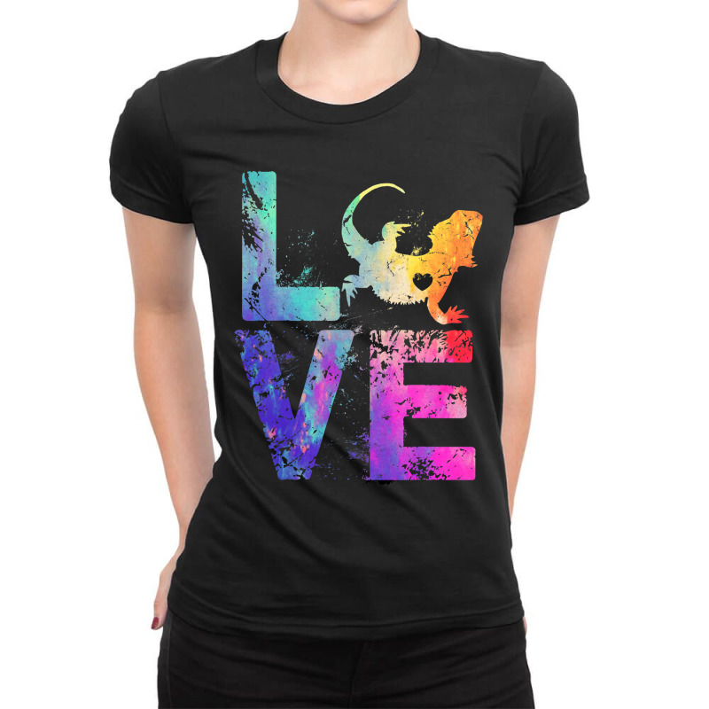 Colorful Bearded Dragon Mom Gifts Bearded Dragon Ladies Fitted T-Shirt by kerrmanthez | Artistshot