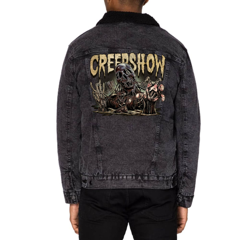 Creepshow Darknight T Unisex Sherpa-Lined Denim Jacket by biswshedevank | Artistshot