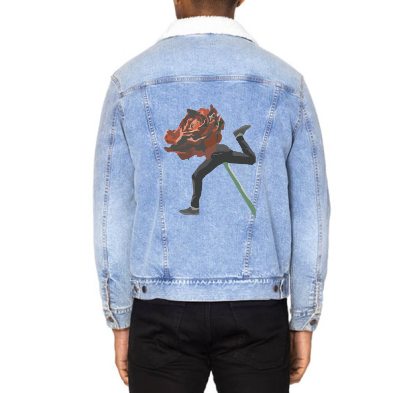 Running Rose Collage Surealism Art Unisex Sherpa-lined Denim Jacket | Artistshot