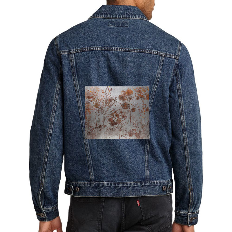 Rust Flowers Men Denim Jacket | Artistshot