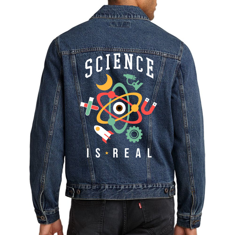 Science Is Real Men Denim Jacket | Artistshot