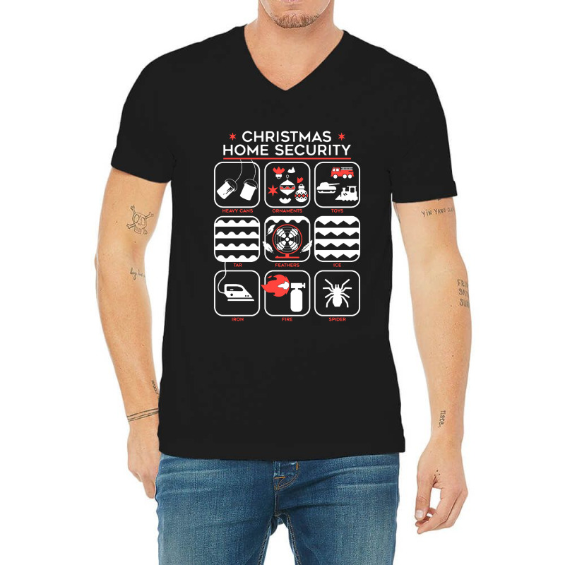 Christmas Home Security V-neck Tee | Artistshot