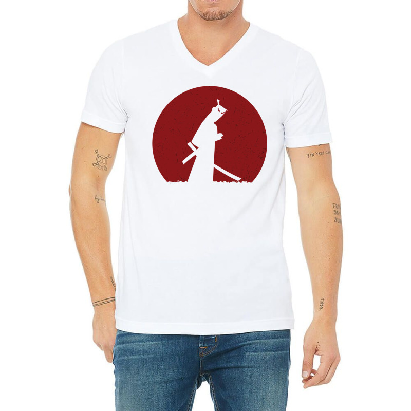 Samurai Jack Silhouette V-Neck Tee by anestiskenax | Artistshot