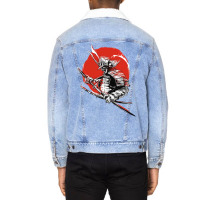 Sunset Samurai Warrior Unisex Sherpa-lined Denim Jacket | Artistshot