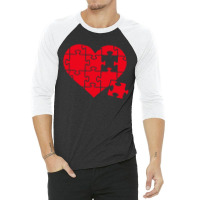 Jigsaw Puzzle Heart 3/4 Sleeve Shirt | Artistshot