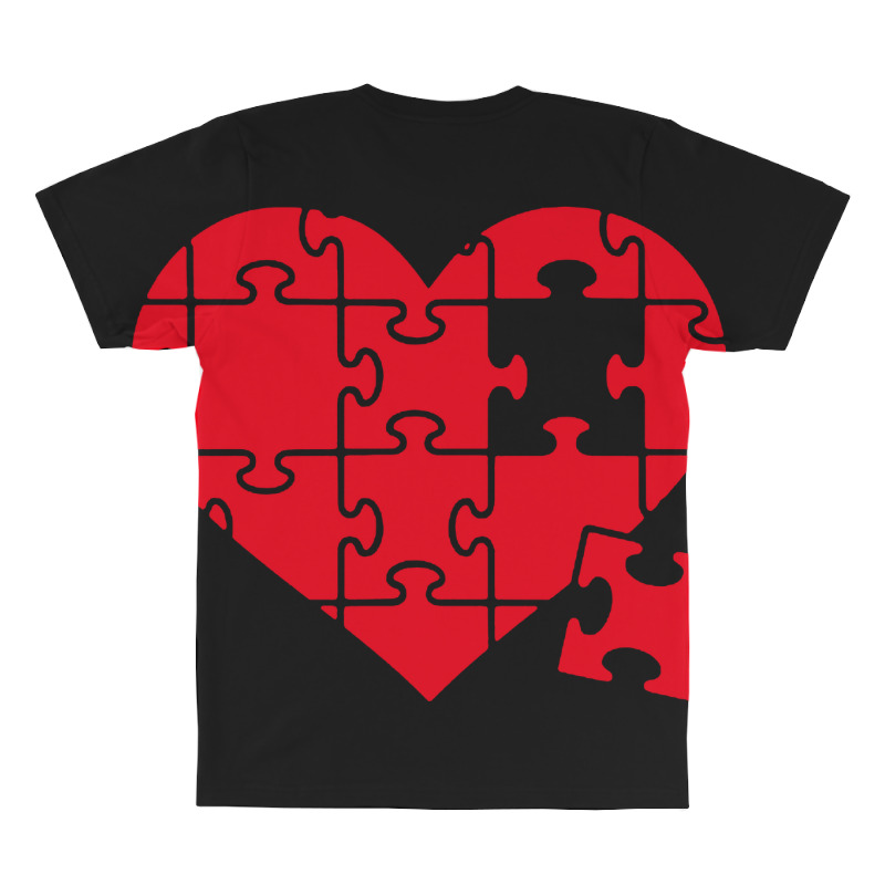 Jigsaw Puzzle Heart All Over Men's T-shirt | Artistshot