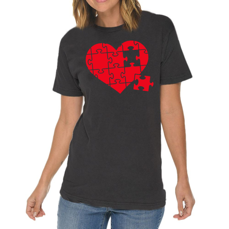 Jigsaw Puzzle Heart Vintage T-shirt | Artistshot
