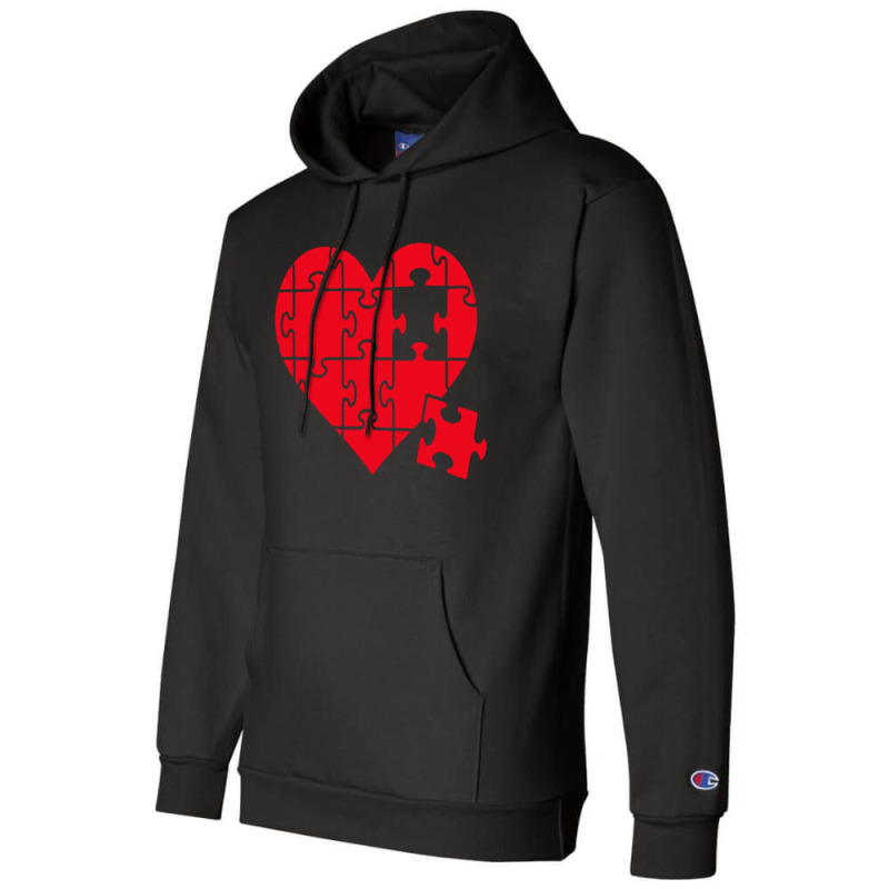 Jigsaw Puzzle Heart Champion Hoodie | Artistshot