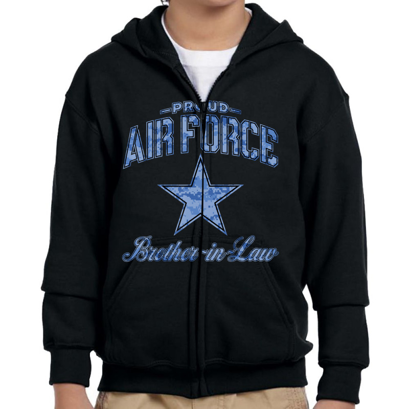 Air Force Brother-in-law Shirts (camo) Youth Zipper Hoodie by dannergarzarsd | Artistshot