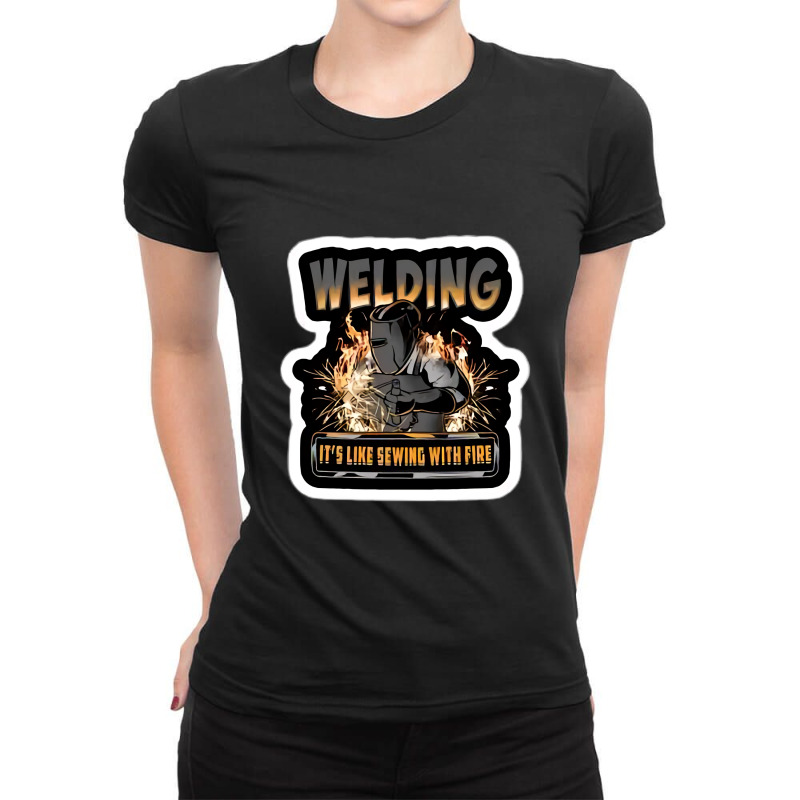 Welding Ladies Fitted T-Shirt by NAPHY-SHOP | Artistshot