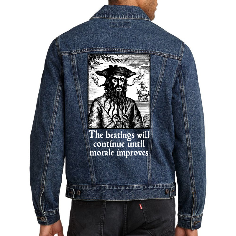 The Beatings Will Continue Until Morale Improves Men Denim Jacket by telosuruba6 | Artistshot