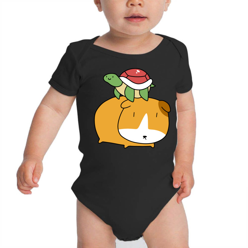 Guinea Pig And Tiny Turtle Baby Bodysuit | Artistshot