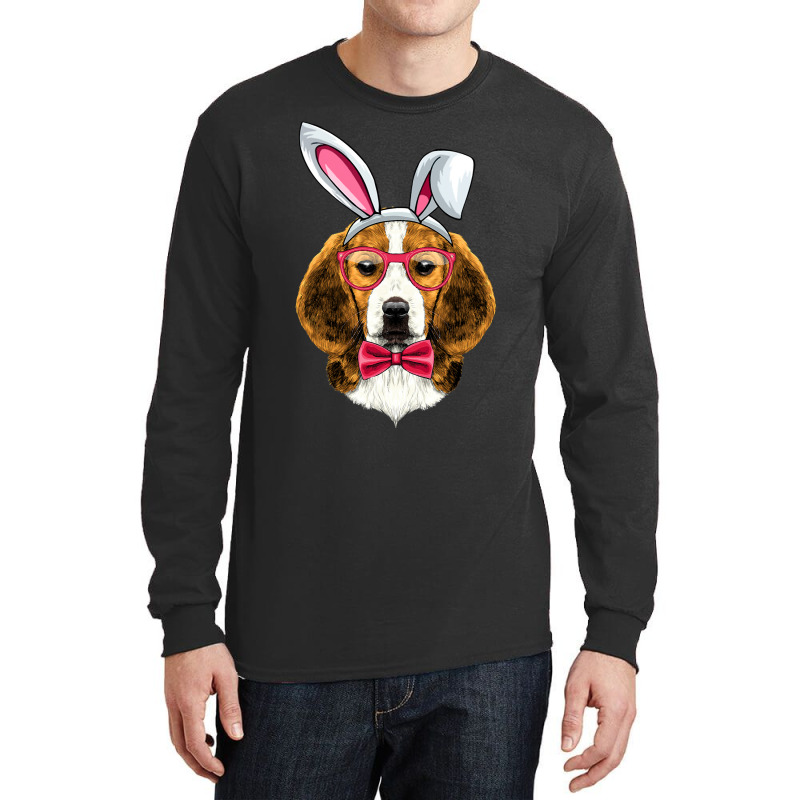 Beagle Bunny Ears Glasses Eggs Cute Easter Dog Own Long Sleeve Shirts by kerrmanthez | Artistshot