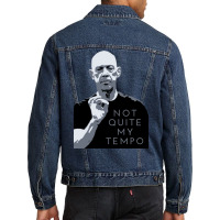 Not Quite My Tempo Black And White Men Denim Jacket | Artistshot