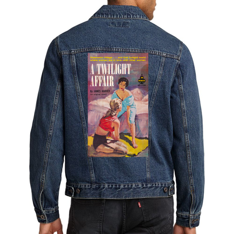 Vintage 1960's Lesbian Paperback Cover 2 Men Denim Jacket | Artistshot