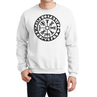 Vegvisir   Futhark   Runes   Navigator   Vikings Crewneck Sweatshirt | Artistshot