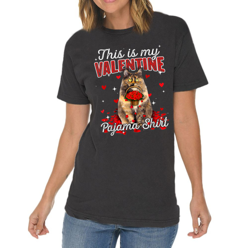 This Is My Valentine Pajama Shirt Siberian Cat 115 Vintage T-Shirt by kerrmanthez | Artistshot