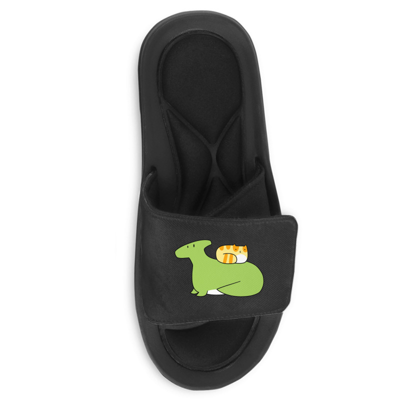 Hadrosaurid And Orange Tabby Cat Slide Sandal | Artistshot