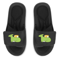 Hadrosaurid And Orange Tabby Cat Slide Sandal | Artistshot