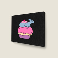 Hadrosaurus And Giant Cupcake Landscape Canvas Print | Artistshot