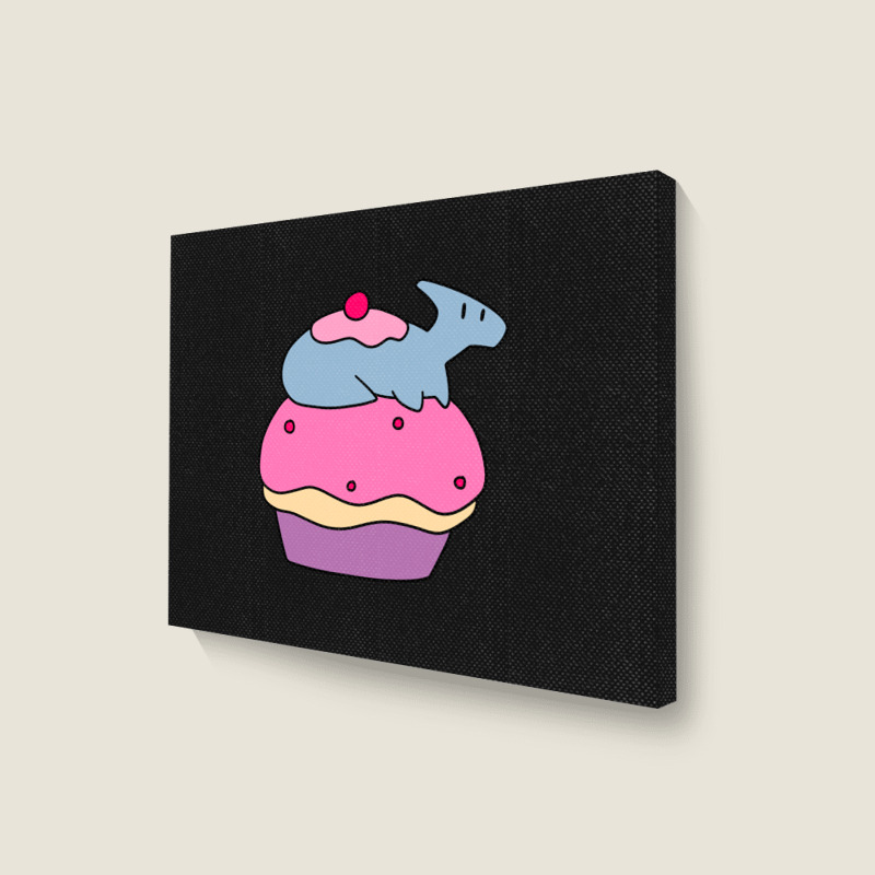 Hadrosaurus And Giant Cupcake Landscape Canvas Print | Artistshot