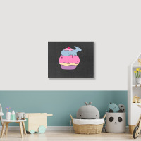 Hadrosaurus And Giant Cupcake Landscape Canvas Print | Artistshot