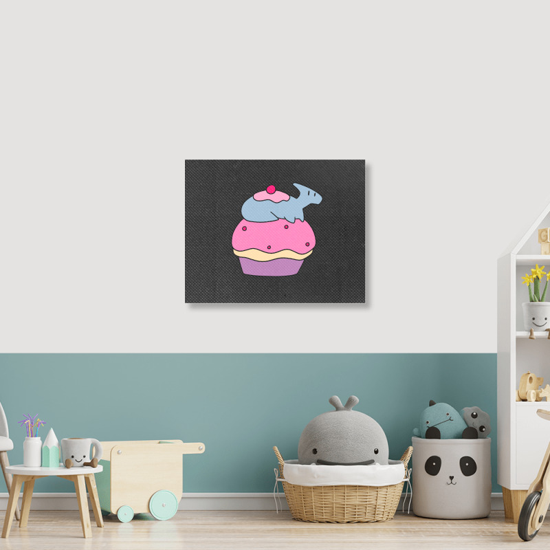 Hadrosaurus And Giant Cupcake Landscape Canvas Print | Artistshot