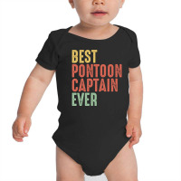 Best Pontoon Captain Ever, Vintage Pontoon Boat Owner Gifts Baby Bodysuit | Artistshot