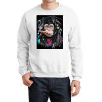 Chimpanzee With Colorful Dreadlocks Crewneck Sweatshirt | Artistshot