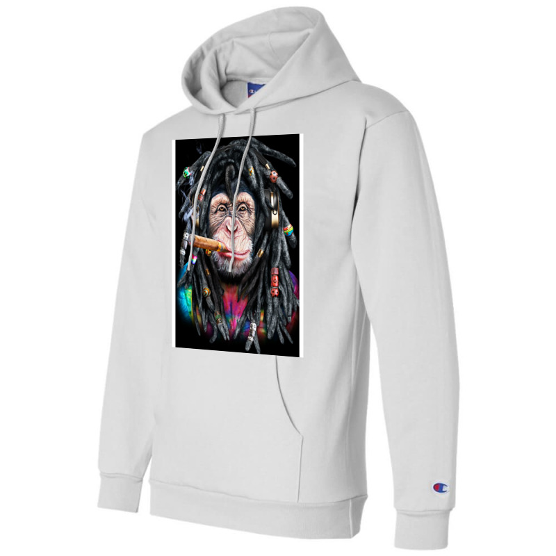 Chimpanzee With Colorful Dreadlocks Champion Hoodie | Artistshot