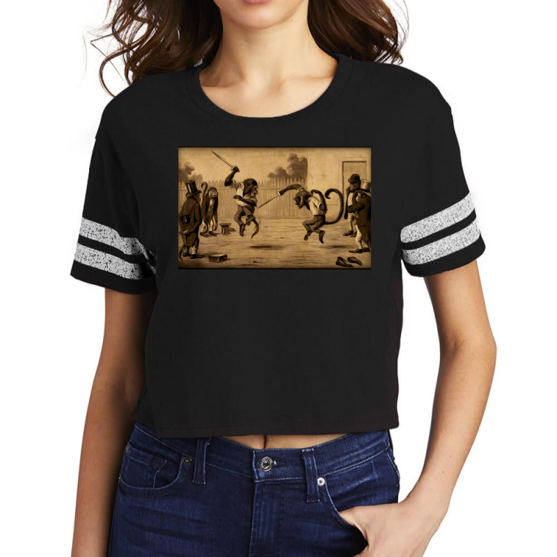 Monkey Knife Fight Scorecard Crop Tee by aniedajodusk | Artistshot