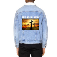 Easter He Is Risen Christian Unisex Sherpa-lined Denim Jacket | Artistshot