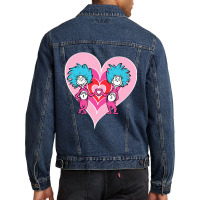 Dr. Seuss Thing 1 Thing 2 Love Men Denim Jacket | Artistshot