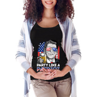 Reagan Ronald Party Like A Patriot Gifts Maternity Scoop Neck T-shirt | Artistshot