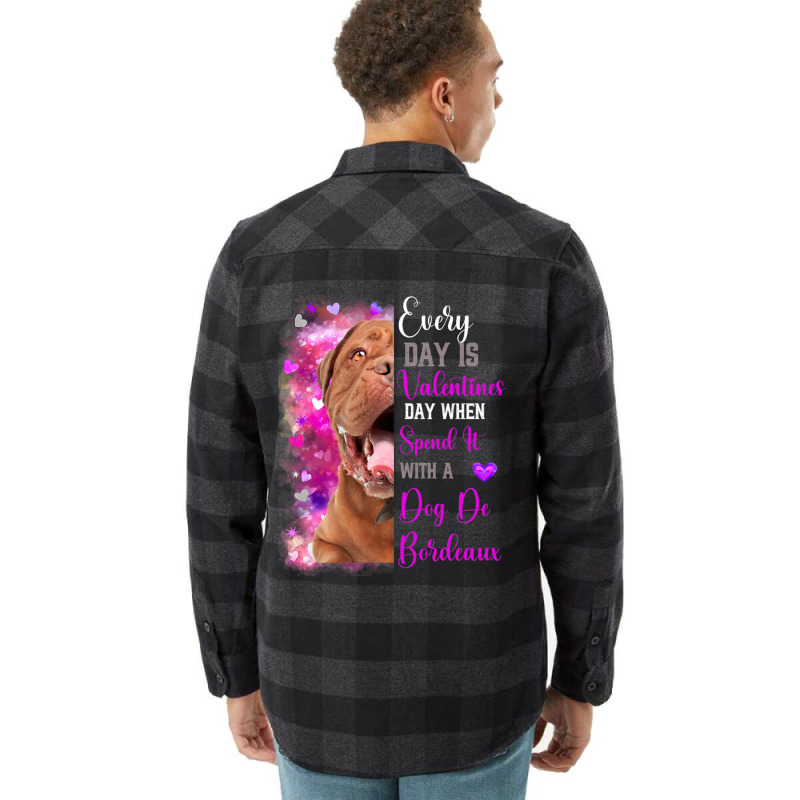 Womens Dog De Bordeaux Mom Funny Valentines Day Do Flannel Shirt | Artistshot