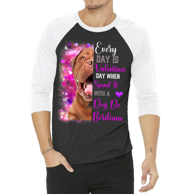 Womens Dog De Bordeaux Mom Funny Valentines Day Do 3/4 Sleeve Shirt | Artistshot