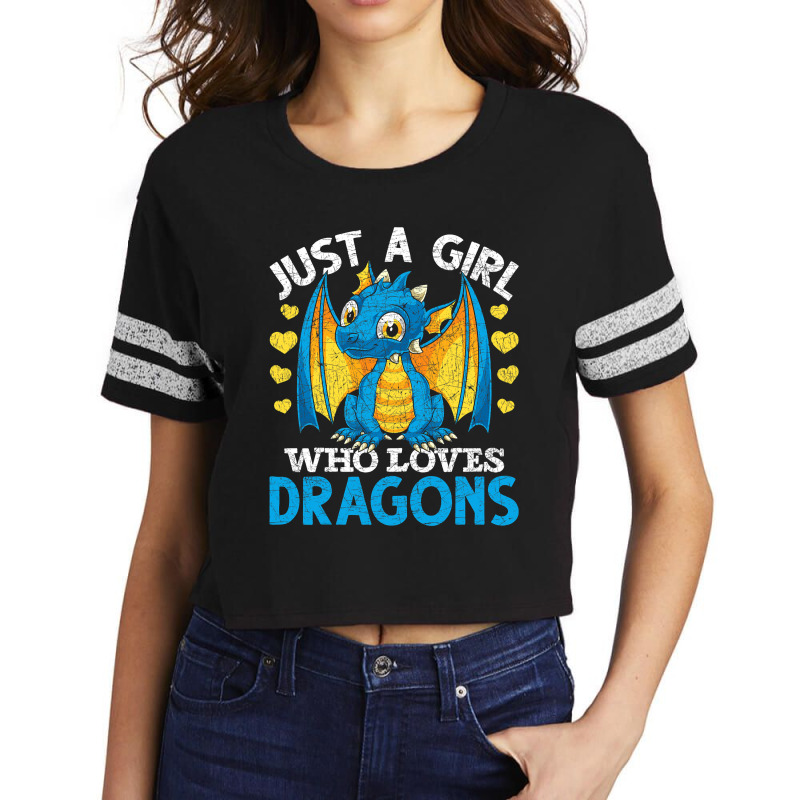 Just A Girl Who Loves Dragons Fantasy Animal Cute  Scorecard Crop Tee by kerrmanthez | Artistshot