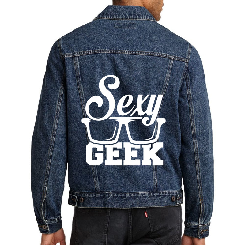 Like A I Love Cool Sexy Geek Nerd Glasses Boss Men Denim Jacket | Artistshot