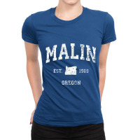 Malin Oregon Or Vintage Athletic Sports Design Ladies Fitted T-shirt | Artistshot