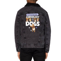 Easily Distracted By Cardiology And Dogs Unisex Sherpa-lined Denim Jacket | Artistshot